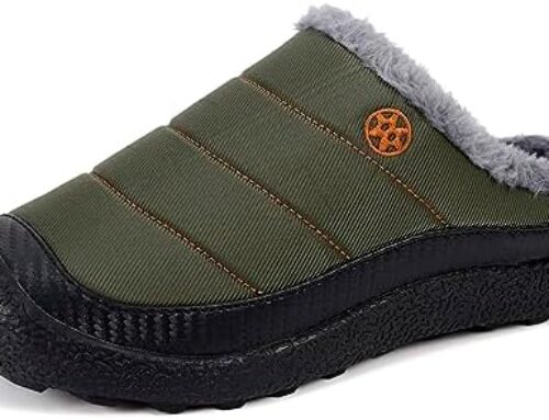 Eagsouni Womens Mens House Slippers Slip on Snow Winter Warm Fully Fur Lined Slippers Indoor Outdoor Shoes