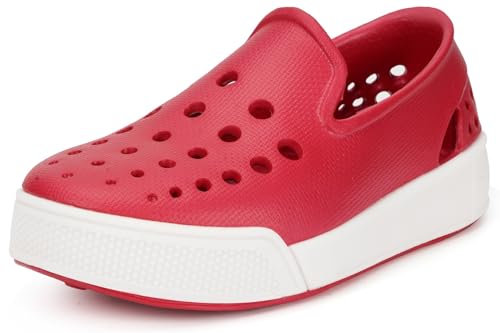 Girls Boys Toddler Kids Slip on Sneakers Quick Dry Water Shoes Beach Pool Swim Shoes Breathable Lightweight Sandals Indoor Outdoor (Little Kids/Baby)(Red 9-9.5 Little Kid)